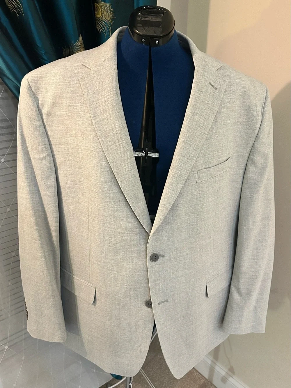 Men's Michael Strahan Collection Light Gray Two-Button Blazer Size 50R